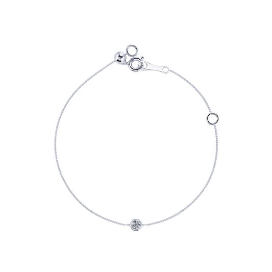 Liv - Bracelet or blanc diamant serti clos #2