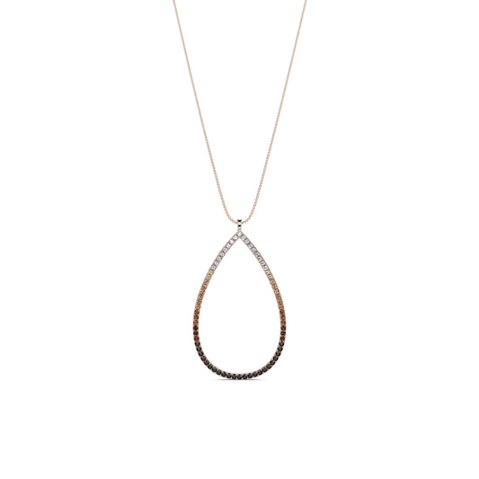 Loïs - Collier or rose pendentif poire diamants dégradés #2