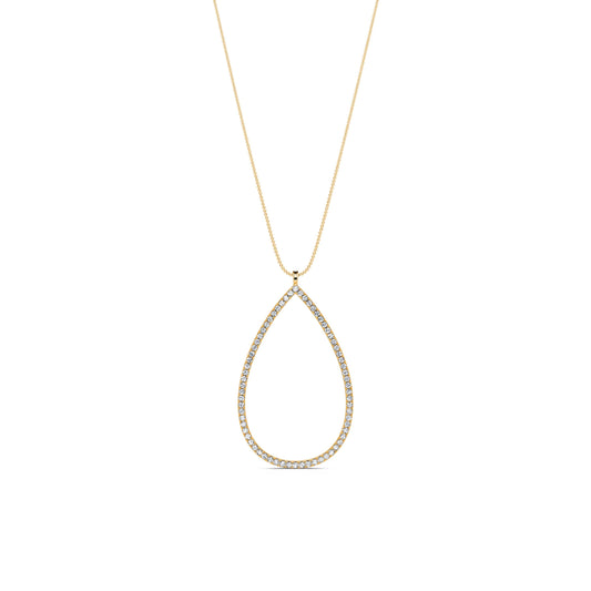 Loïs - Collier or jaune pendentif poire diamants #2