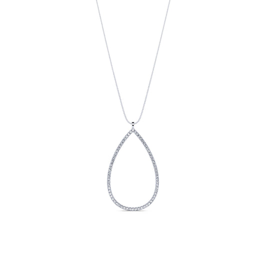 Loïs - Collier or blanc pendentif poire diamants #2