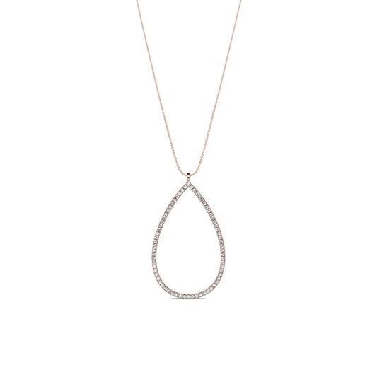 Loïs - Collier or rose pendentif poire diamants #2