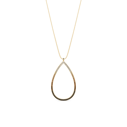 Loïs - Collier or jaune pendentif poire diamants dégradés #2