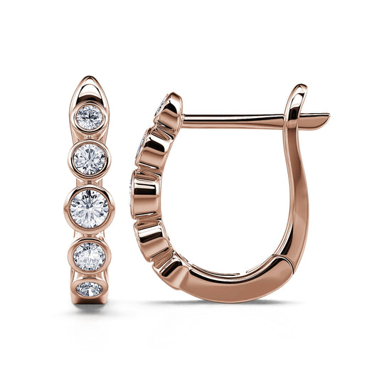 Lyes - Créoles or rose serti clos #2