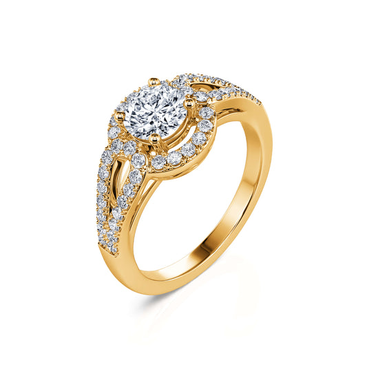 Lyna - Bague de fiançailles or jaune diamant #2