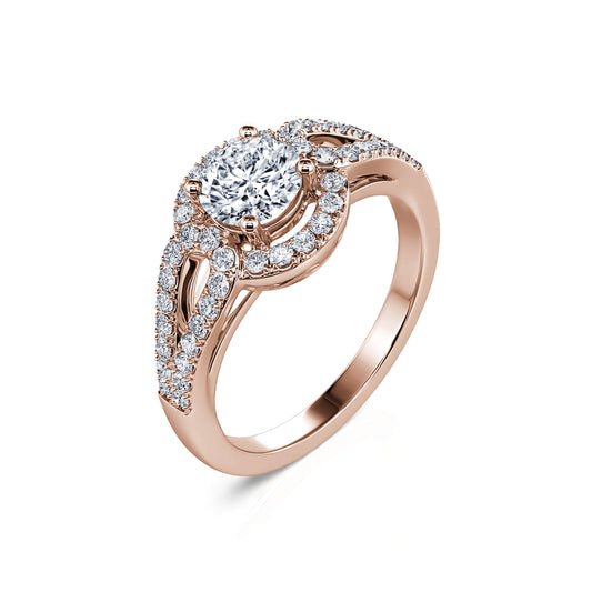 Lyna - Bague de fiançailles or rose diamant #2