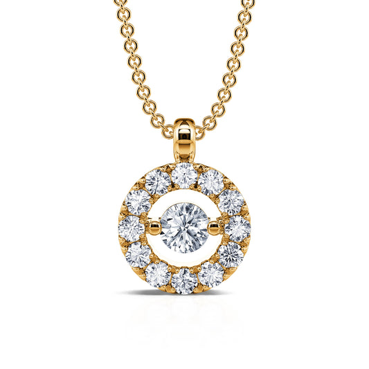 Madison - Collier or jaune diamant rond avec halo #2