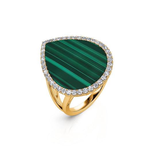 Masha - Bague or jaune malachite #2