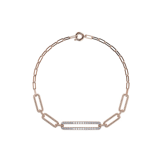 Mily - Bracelet mallion or rose diamant #2