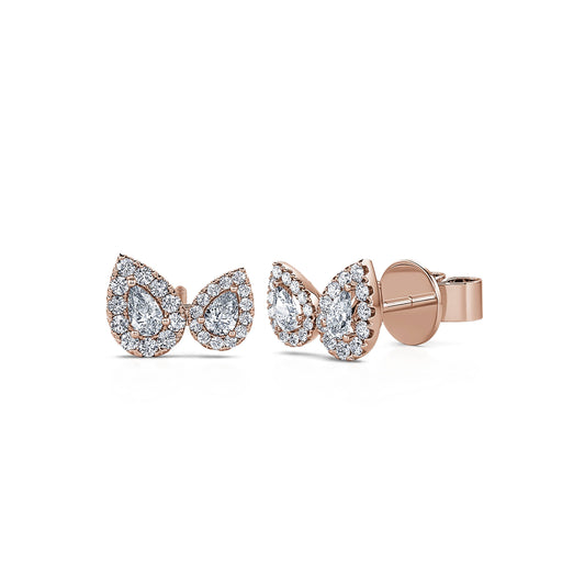Nala - Puces d'oreilles "Toi & Moi" or rose diamants #2