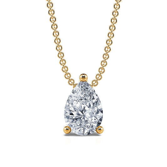 Noa - Pendentif goutte diamant poire or jaune #2