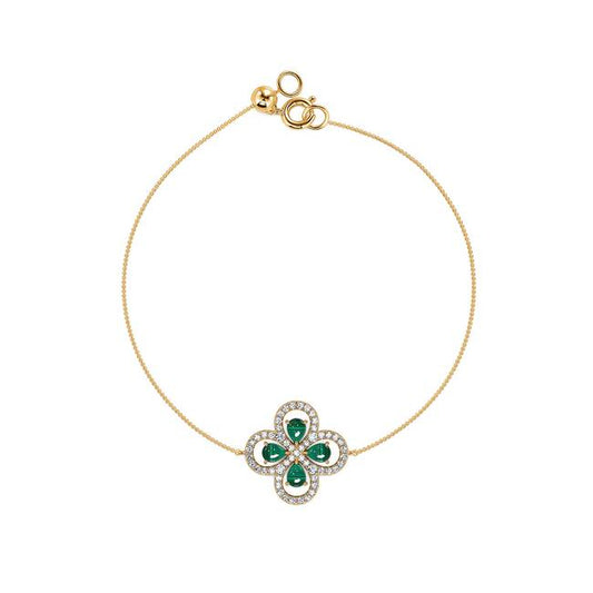 Nolan - Bracelet or jaune diamant et malachite #2