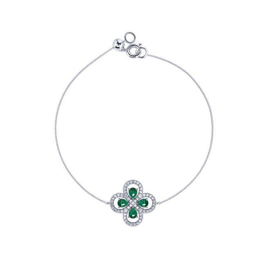 Nolan - Bracelet or blanc, diamant et malachite #2