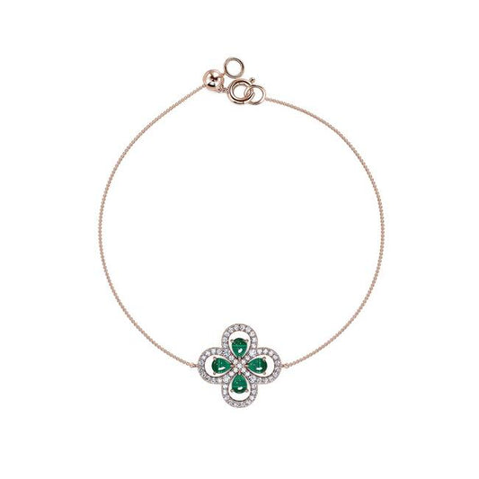 Nolan - Bracelet or rose diamant et malachite #2