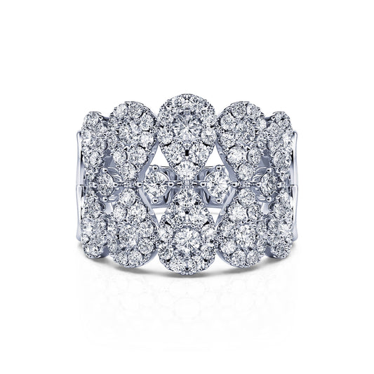 Nona - Bague dentelle diamant or blanc #2