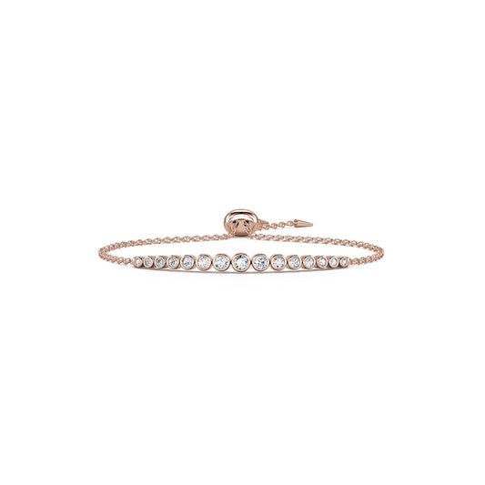 Ofy - Bracelet diamant serti clos or rose #2