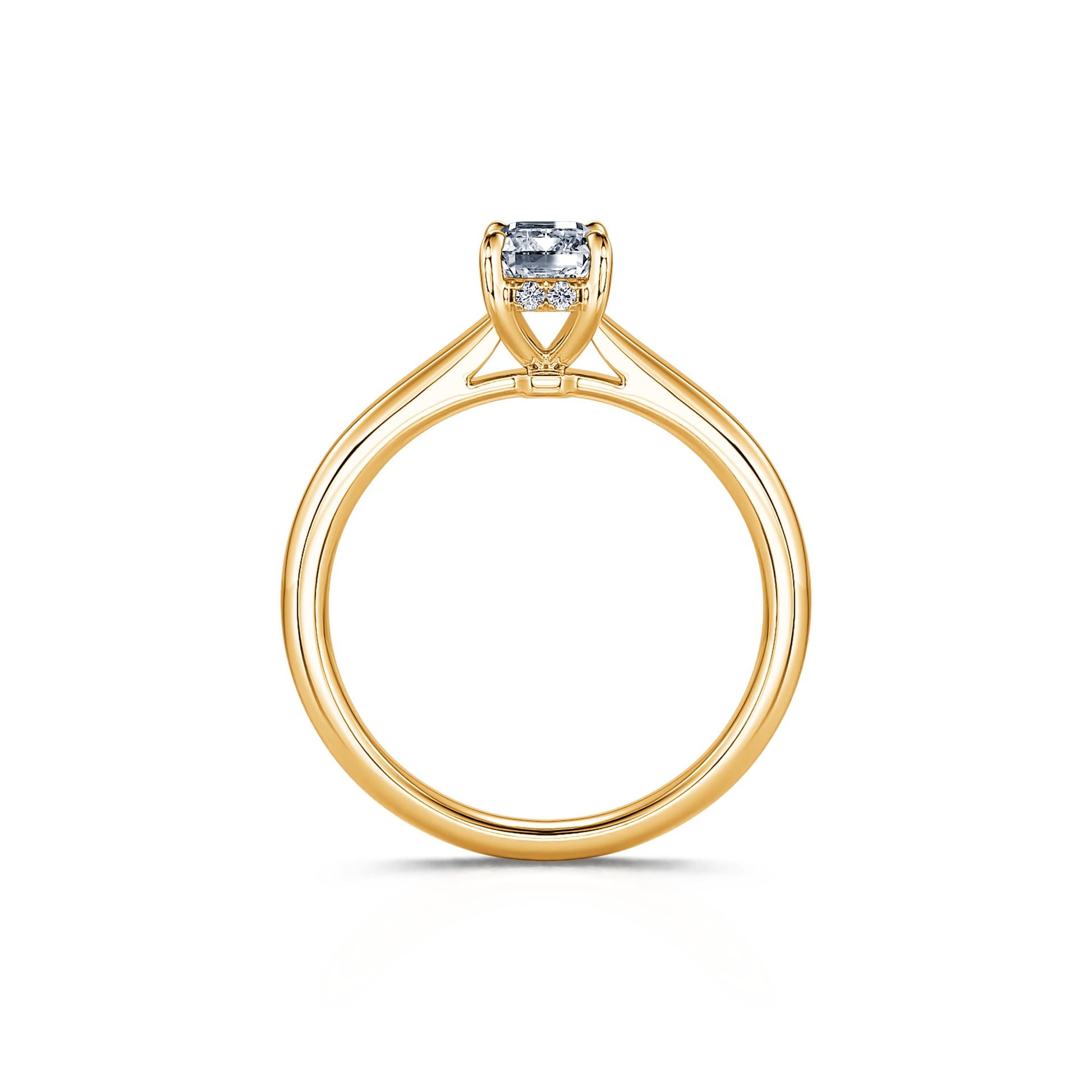 Solitaire or jaune diamant de synthèse émeraude Orli Lab 4