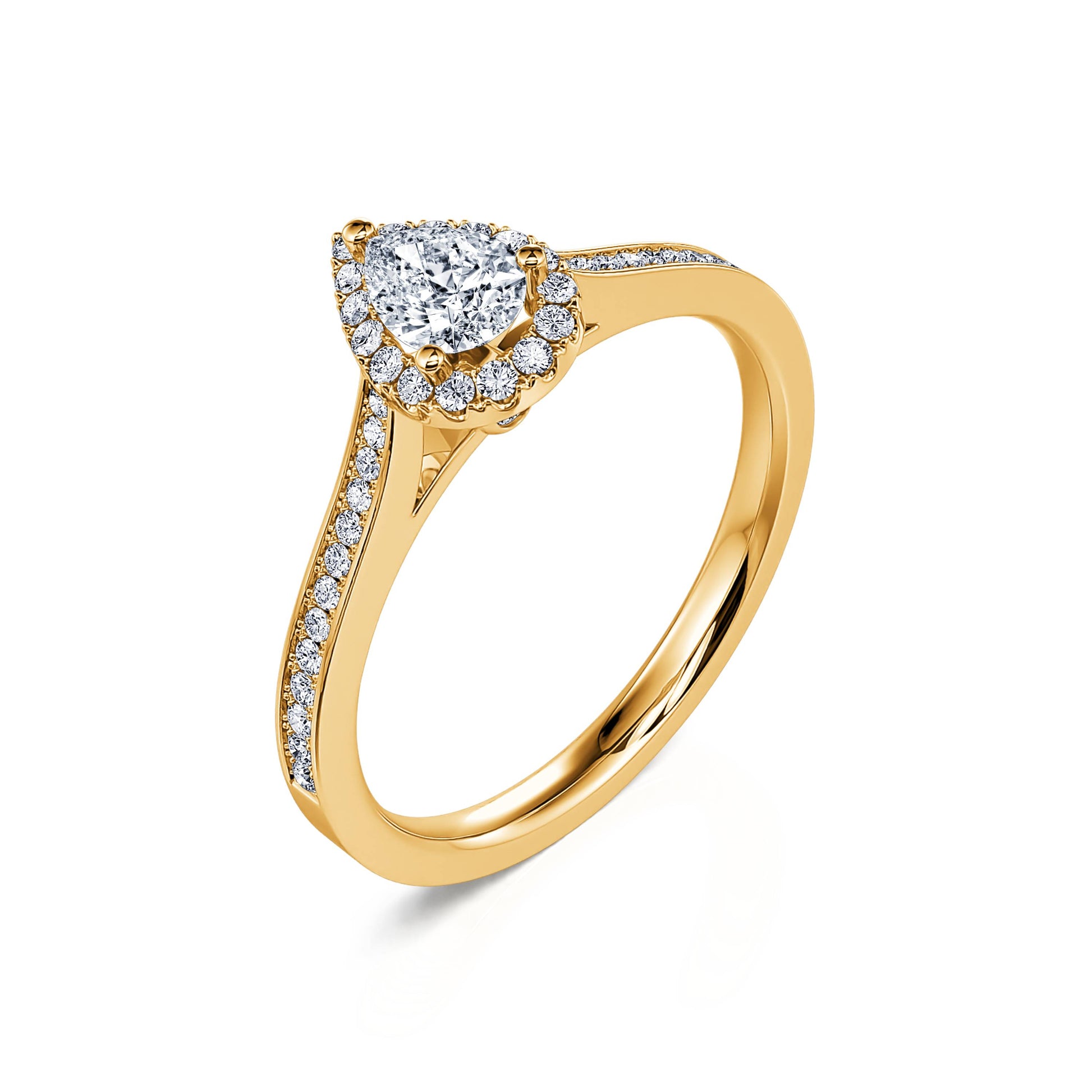 Bague de fiançailles or jaune diamant poire Paloma 2