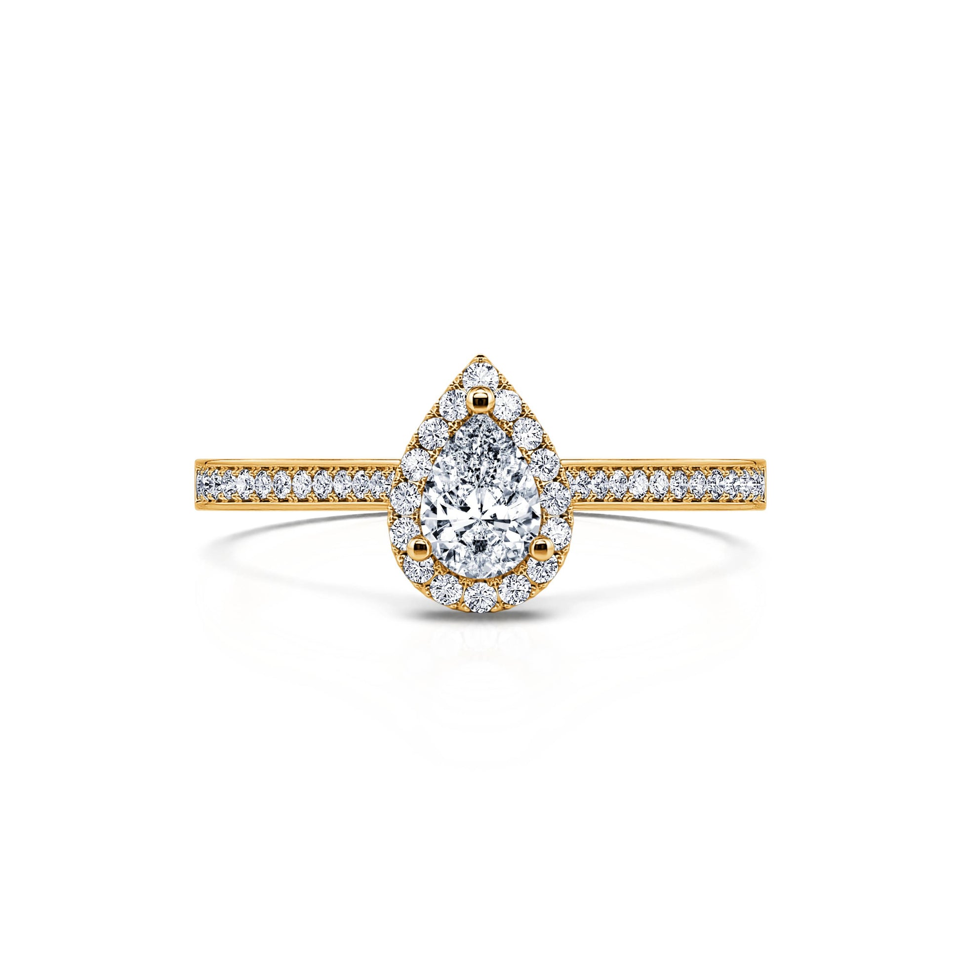 Bague de fiançailles or jaune diamant poire Paloma 1