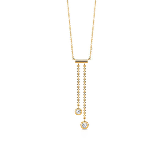 Pia - Collier cravate diamants serti clos or jaune #2