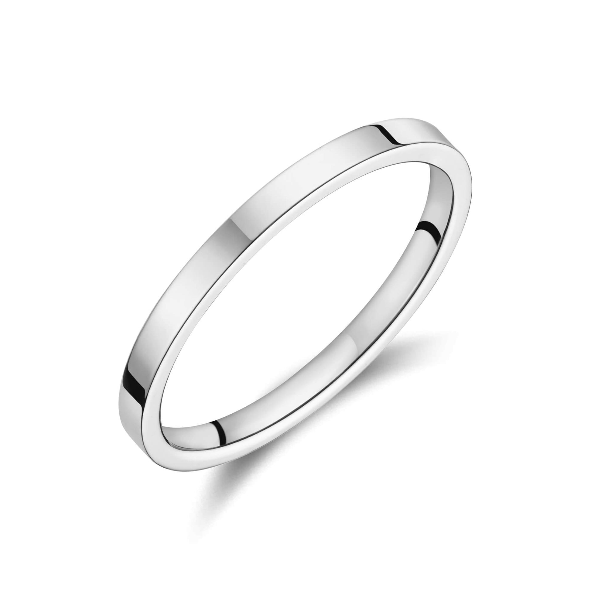 Alliance ruban plat poli platine Raquel 1