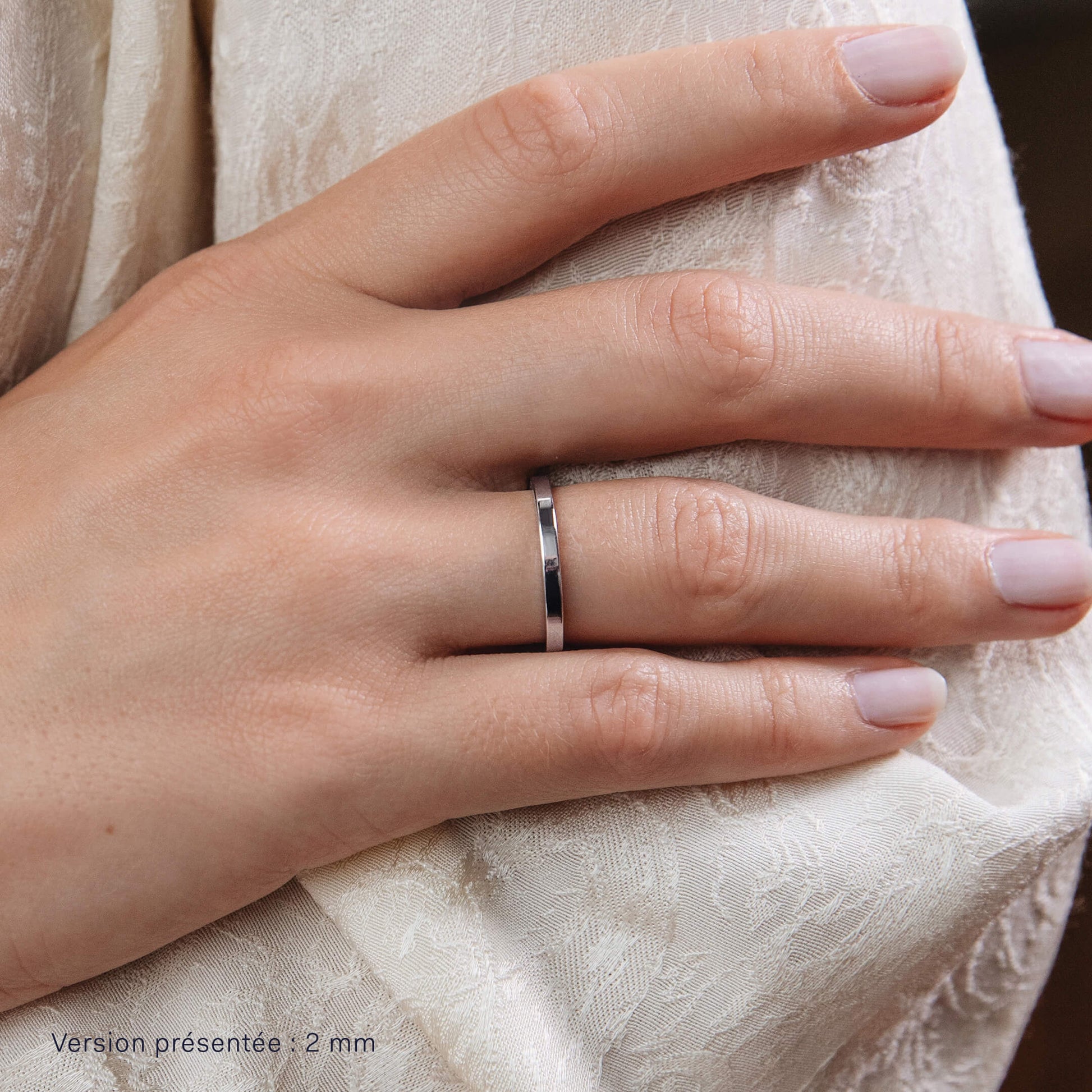 Alliance ruban plat poli or rose Raquel 3
