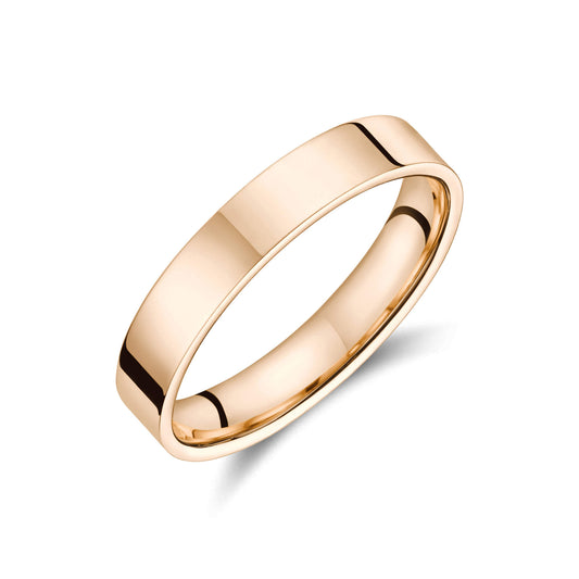 Raquel - Alliance ruban plat poli or rose #2