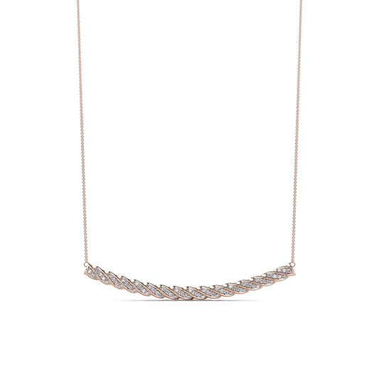 Selena - Collier diamant trosadé or rose #2