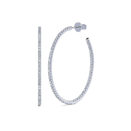 Shaï Diamant - Boucles d'oreilles créoles or blanc diamant #2