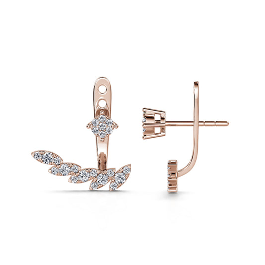Shane - Boucles d'oreille 2 en 1 diamant en or rose #2