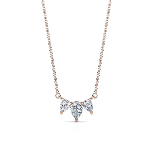 Shirli - Collier trilogie diamant poire or rose #2