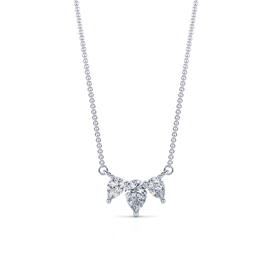 Shirli - Collier trilogie diamant poire or blanc #2