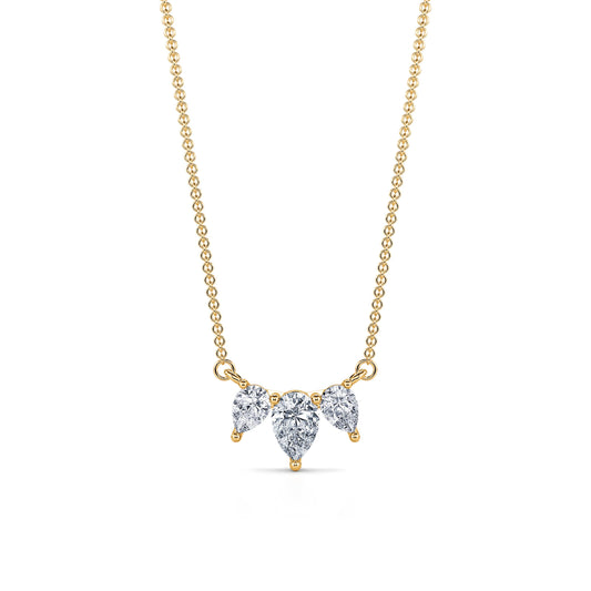 Shirli - Collier trilogie diamant poire or jaune #2