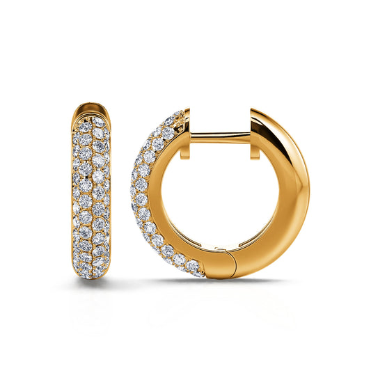 Sima - Créoles diamant or jaune #2