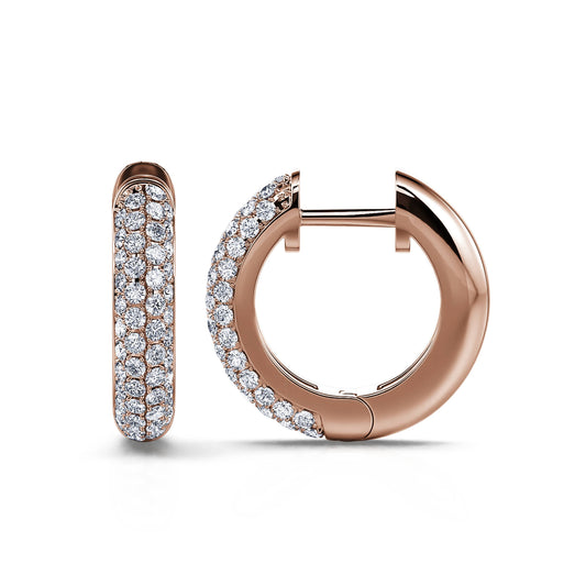 Sima - Créoles diamant or rose #2