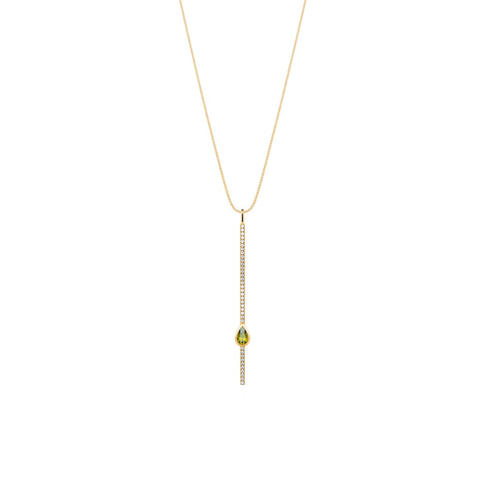 Sky - Collier barrette diamant or jaune et tourmaline forme poire #2