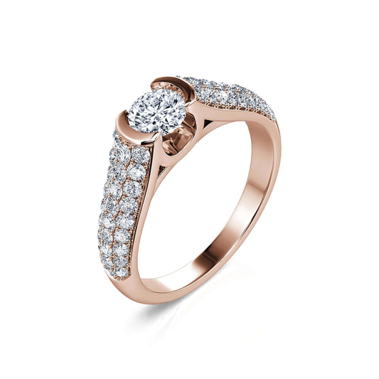 Sophia - Solitaire diamant or rose #2