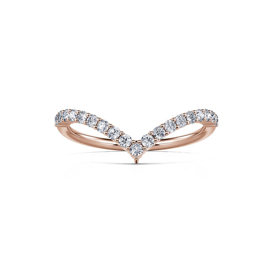 Sophie - Alliance demi tour diamant or rose #2