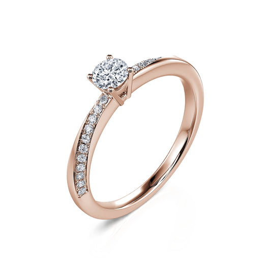 Sunny - Solitaire or rose diamant accompagné #2