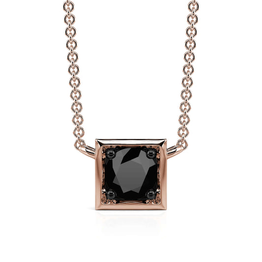 Tom - Collier or rose diamant noir #2