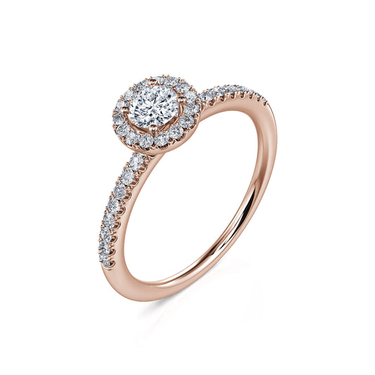 Tracie - Bague de fiançailles or rose diamant vintage #2