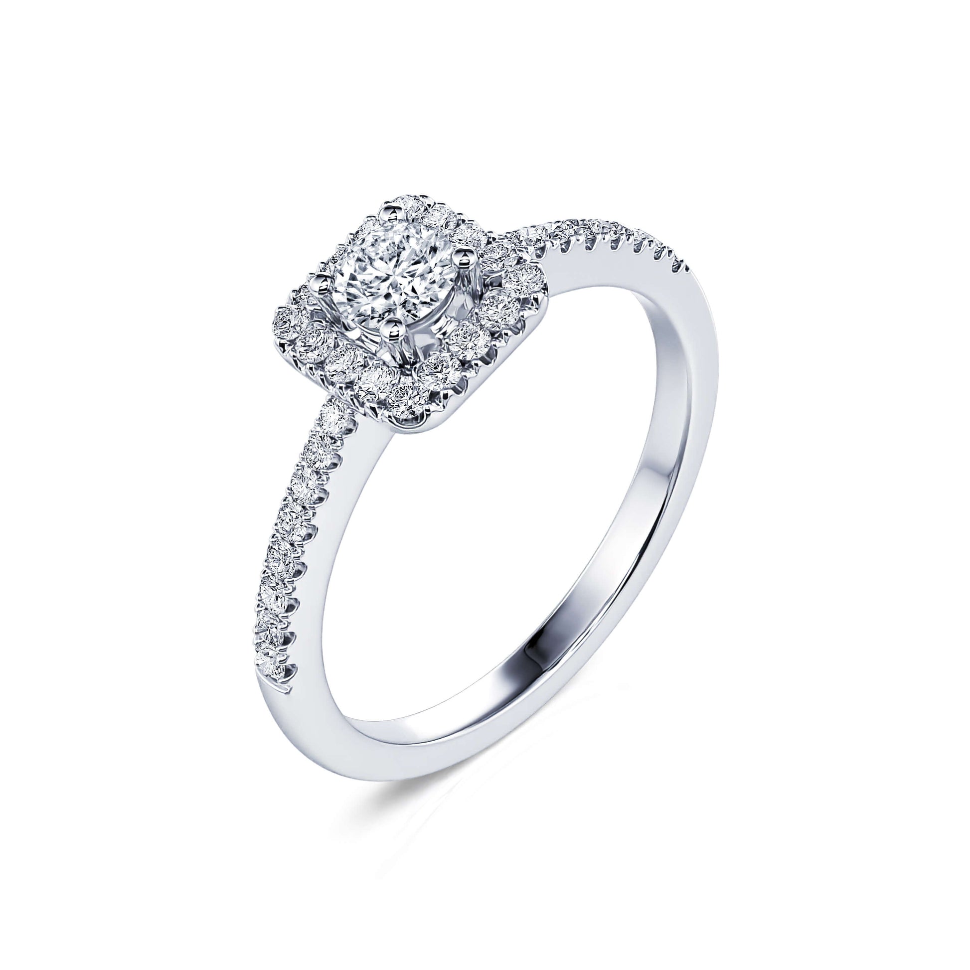 Bague de fiançailles carrée en platine Tribeca 2