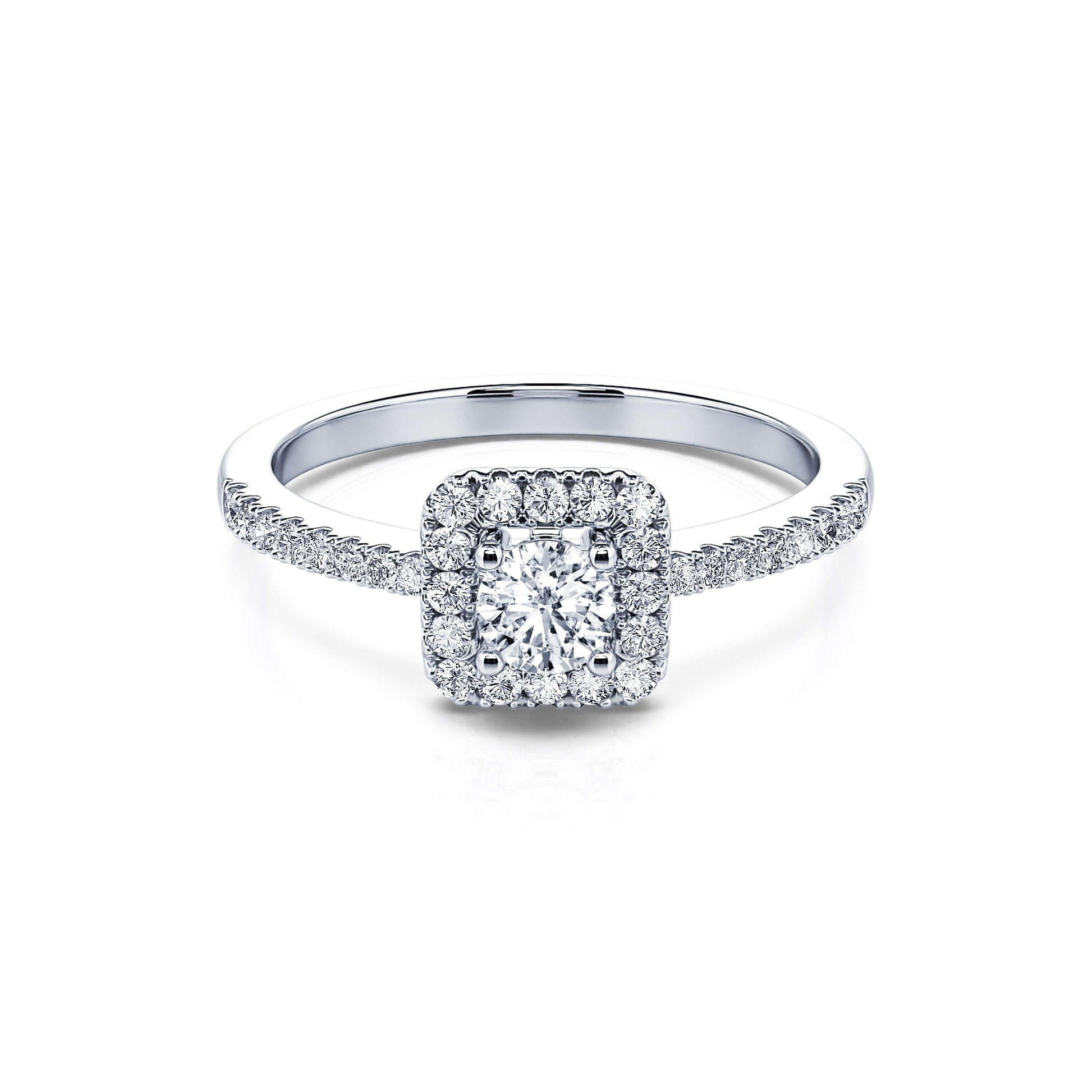 Bague de fiançailles carrée en platine Tribeca 1