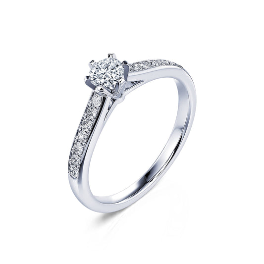 Val - Solitaire 6 griffes diamant et platine #2