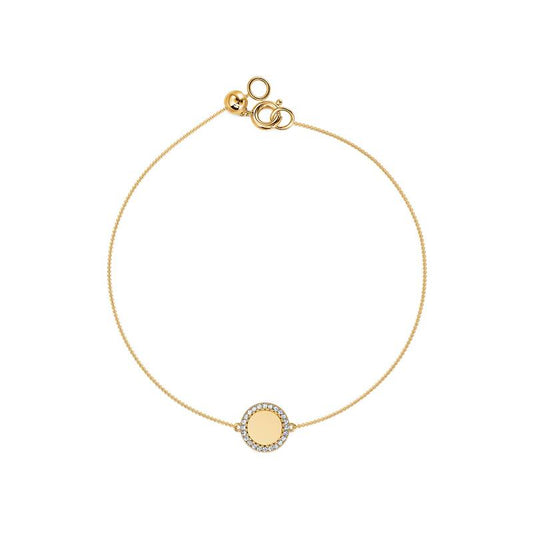 Yla - Bracelet médaillon en or jaune et diamant #2