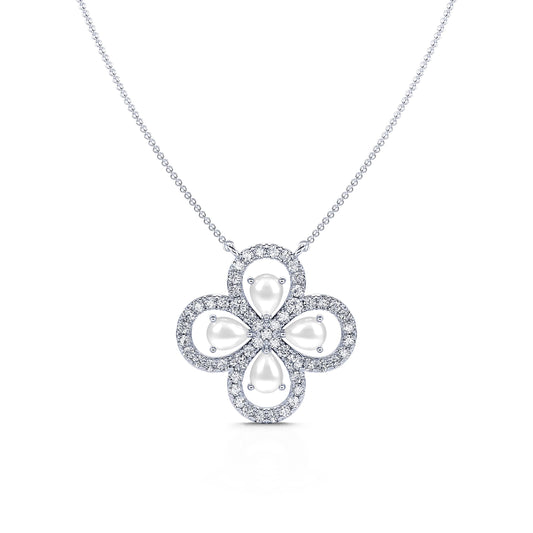 Yoly - Collier trèfle diamants et nacre #2