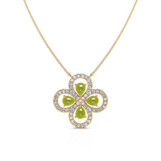 Yoly - Collier trèfle diamants et tourmaline verte #2