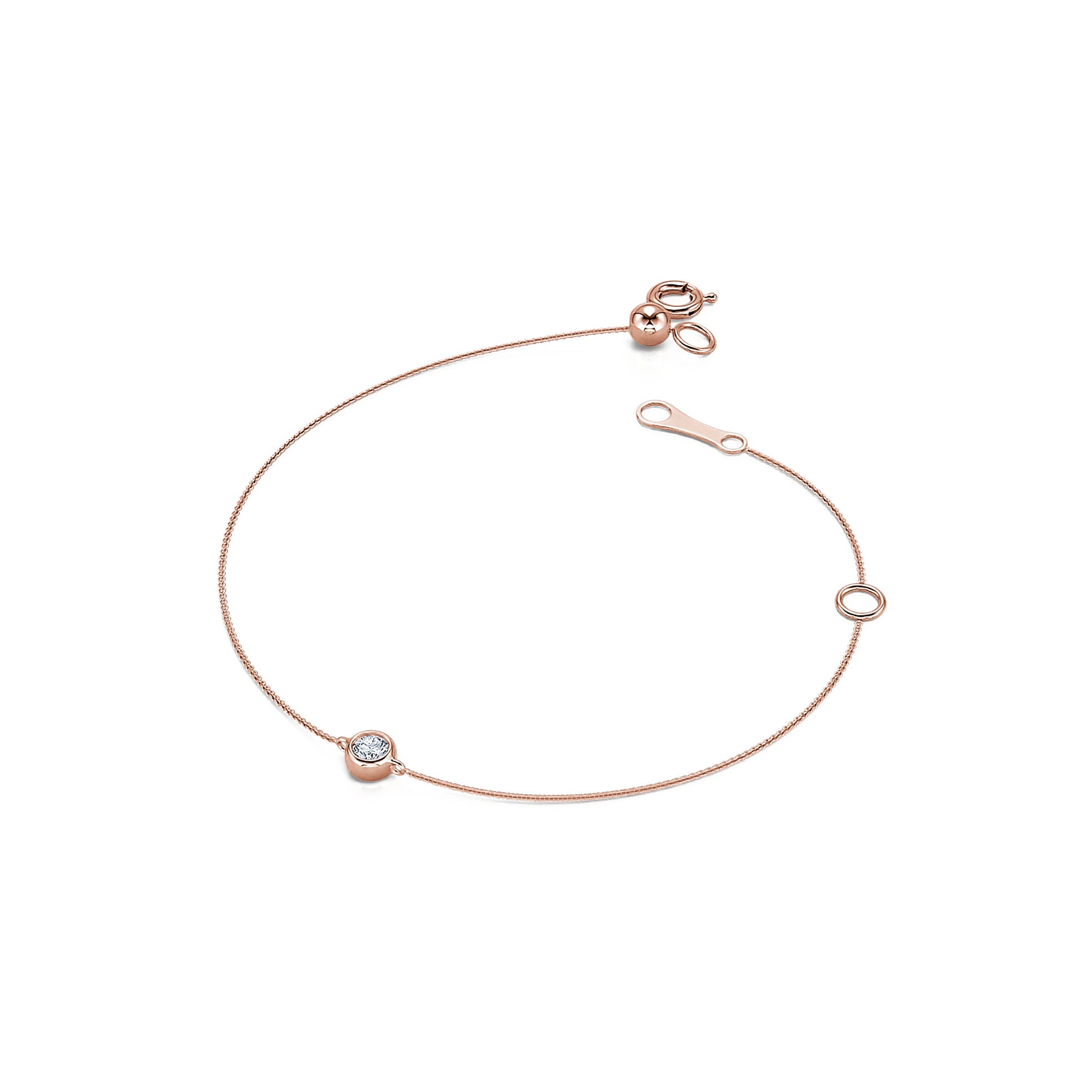Bracelet or rose diamant serti clos Liv 1