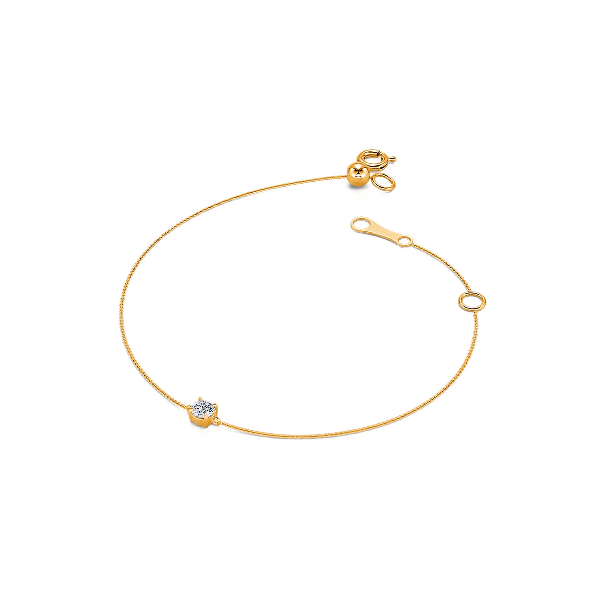 Bracelet diamant solitaire or jaune Shir 1