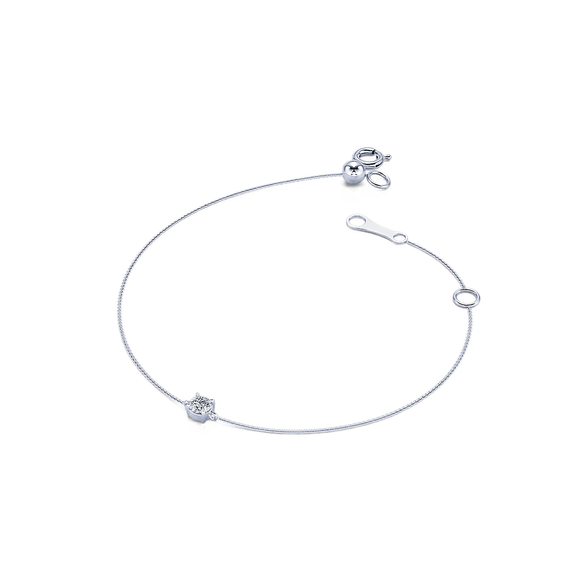 Bracelet diamant solitaire or blanc Shir 1