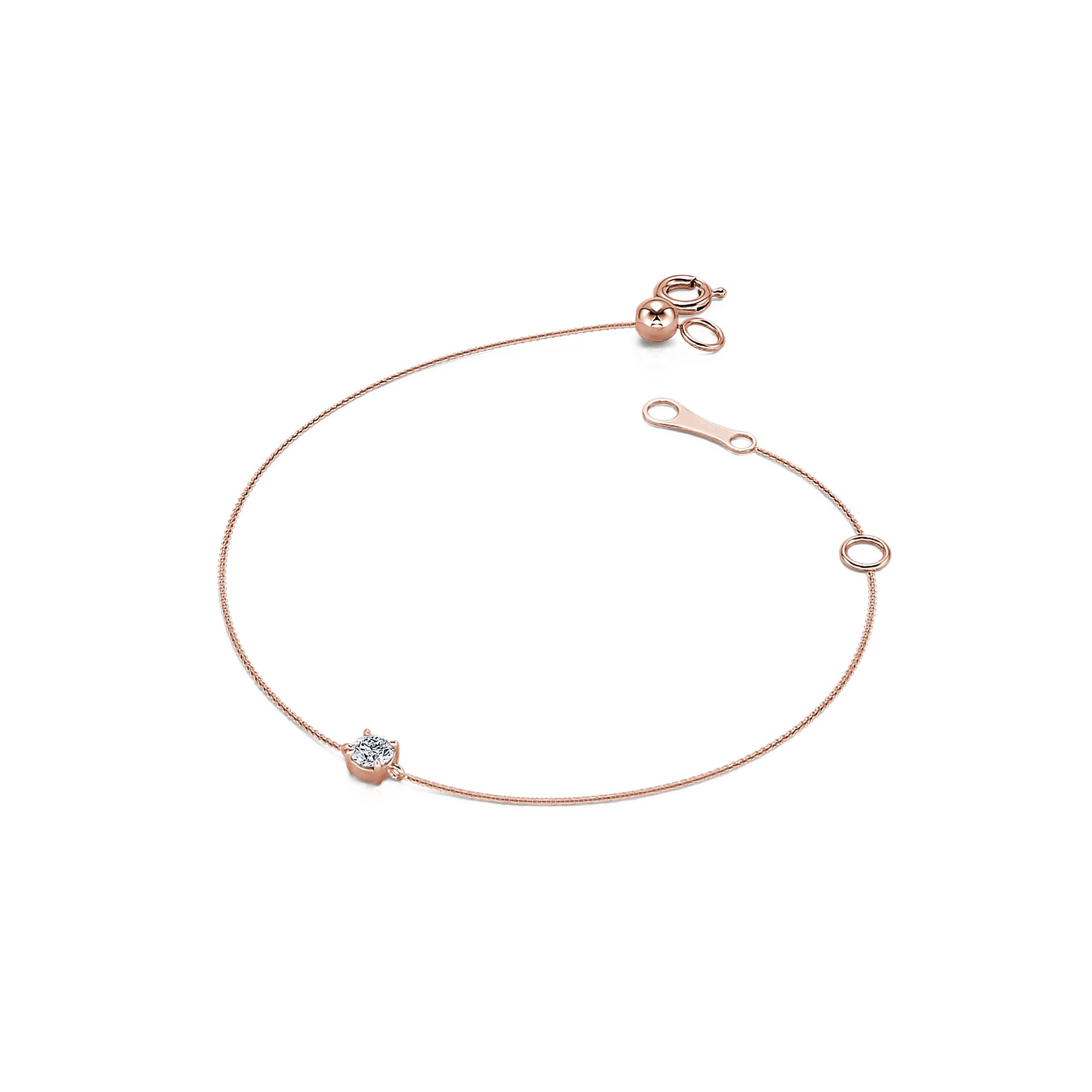 Bracelet diamant solitaire or rose Shir 1